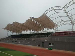 三門峽社會管理學院膜結(jié)構看臺罩棚工程動態(tài)