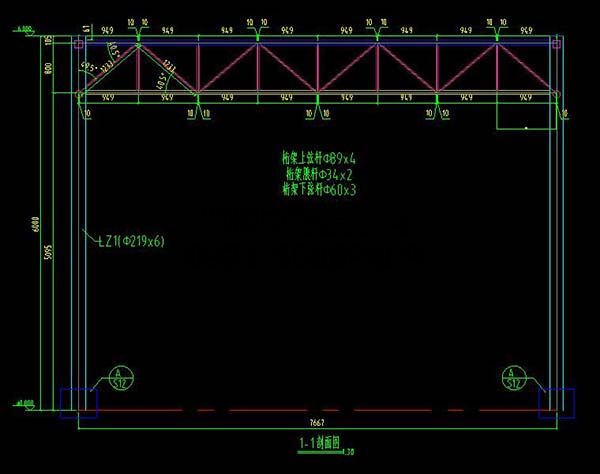 南陽社旗縣門球場(chǎng)膜結(jié)構(gòu)頂棚剖面圖