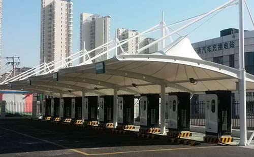 鞏義公交站膜結(jié)構(gòu)車(chē)棚