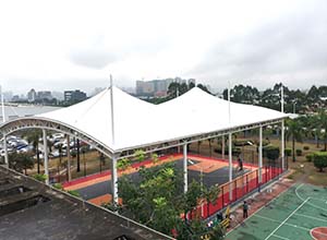 籃球場膜結(jié)構(gòu)頂棚/罩棚/雨棚的優(yōu)勢有哪些？(圖文)