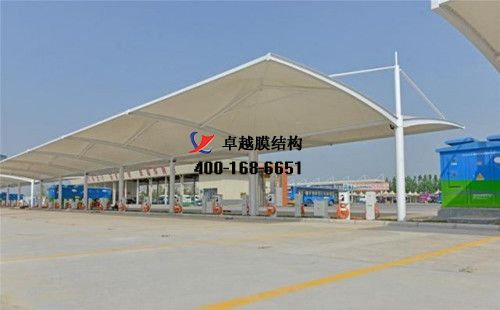?？h膜結(jié)構(gòu)充電站樁停車棚/雨棚【?？h漢生食品有限責(zé)任公司等】工程設(shè)計施工案例