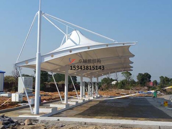 汶上膜結(jié)構(gòu)【充電站防雨篷】停車棚設計安裝