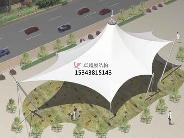 開封商業(yè)廣場(chǎng)<font color='red'>張拉膜結(jié)構(gòu)</font>景觀棚/雨棚設(shè)計(jì)搭建